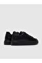 Genuine Leather Black Lace-Up Text Motif Men's Sports Shoes - 3