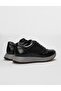 Genuine Leather Black Lace-Up Men's Sports Shoes - 3