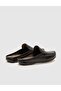 Genuine Leather Black Laser Embroidered Men's Casual Slippers - 3