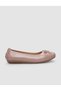 100% Genuine Leather Beige Women's Casual Shoes with Bow Detail