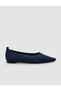 Pianovo Petrol Blue Knitwear Women's Pointed Toe Ballerinas