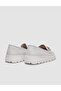 100% Genuine Leather Beige Buckle Women's Casual Shoes - 3