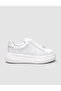 100% Genuine Leather White Lace-Up Women's Sneakers