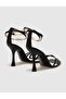 Genuine Leather Black Buckle Women's Thin Heeled Shoes - 4