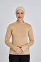 Lightweight Turtleneck Finger Snap Lycra Organic Women's Body - Dark Beige