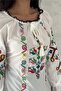 Women's White Waist Tie Embroidered Cotton Blouse - 4