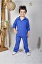 Boy's Wrinkled Fabric Shirt Detailed Double Suit Eid - 2