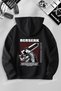 Unisex Women Men Berserk Black Swordman Printed Custom Design Printed Hooded Sweatshirt