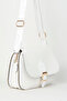 Women's Clover White 4-Pocket Cover Column Strap Zipper and Snap Closure Handbag and Shoulder Bag