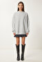 Soft Textured Knitwear Sweater Gray Lmx0070 - 2