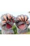 Paw Glove Cat Soft Fluffy Cat Gray - 2