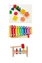 Wooden Educational Toys Set of 3 Xylophone - Five Geometric Shapes - Tacks Hammering Nails Game - 4