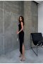 Drop Low-cut Jewelled Ottoman Fabric Maxi Length Dress - 6
