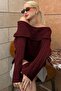 Burgundy Madonna Collar Women's Sweater Mg2274 - 4