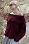 Burgundy Madonna Collar Women's Sweater Mg2274 - 5
