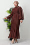 Copper Hijab Evening Dress - 4