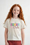 Bunny Printed Girls' Short Sleeve T-Shirt