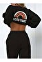 Women's Plus Size Good Vibes Printed Oversize 3 Thread Tracksuit Set