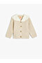 Basic Knitwear Cardigan with Baby Collar and Button Detail