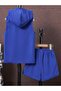 Children's Label Printed Sleeveless Hooded T-Shirt and Shorts Bottom Top Set - 2