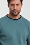Crew Neck Garnished Sweatshirt (E22-72300) - 2