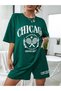 Large Size Chicago Tennis Season Printed Nefti Shorts T-Shirt Summer Sports Suit - 4