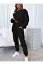 Women's Plus Size Good Vibes Printed Oversize 3 Thread Tracksuit Set - 3
