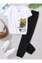 Children's Hi Cats Printed Top and Bottom Set Cotton Tracksuit T-Shirt Set