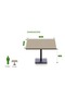 Ristoran Bar Table Square Base - 4 Seater Cocktail Bistro Table for Pub - Linen - 4
