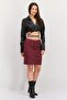 Women Solid Mini Skirt, Maroon - 3