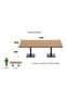 Ristoran Bar Table Square Base - 8 Seater Cocktail Bistro Table for Pub - Light Walnut - 4