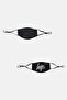 2Pcs Printed Face Mask, Black
