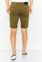 Men Solid Chino Shorts, Olive - 4