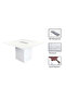 Projekt 7 Rec 120 Square Conference Table White Rectangular Desk with Aluminium Centre Cable Manager - 2