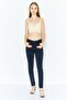 Women Regular Fit Brand Logo Stretchable Straight Leg Jeans, Navy Blue - 2