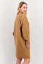 Women Knitted Sweater Dress, Brown - 3