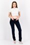 Women Straight Fit Solid Stretchable Jeans, Navy - 2