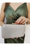 Women's Evening Big Stone Looking Gold Gold Shiny Chain Wedding Party Bag - 2