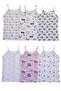 Tutku 6-Pack Girls' Rope Strap Undershirt, Printed Cotton, Colorful - 2