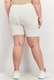 Women High Waist Ribbed Knitted Shorts, Off White - 4