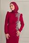 Bordo Krep Taşlı Abiye 4964 - 6