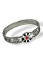 Silver Color Mixed Figured Stone Detailed Steel Handcuff Bracelet - 2