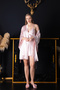 Satin Women's Guipure Lace and Back Detailed Satin Dowry Double Nightgown Dressing Gown Set - 4