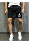 Men's Black Cr7 Design Slimfit Shorts