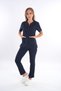 Business Model Soft Lycra Navy Blue Doctor Nurse Hospital Scrubs Uniform Set