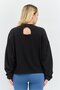 Women Sportswear Fit Long Sleeves Outdoor Sweatshirt, Black - 3