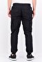 Men Regular Fit Drawstring Plain Cargo Pants, Black - 3