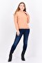 Women Hooded Embroidered Logo Sweater, Peach - 4