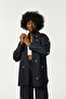 Women's Front Bow Stone Embroidered Navy Blue Shirt - 2