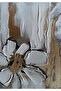 Hari̇kabi̇rev | Gold-Grey Abstract Patterned Flower Combination 01 | Tempered Frame Glass Table 2 Pieces Vertical - 3